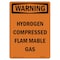 Signmission OSHA Warning Sign, 10" Height, Rigid Plastic, Hydrogen Compressed Flammable Gas, Portrait OS-WS-P-710-V-13252 - alternate 1